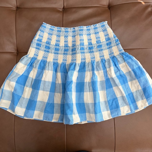Loeffler Randall Blue and Cream A-Line Skirt XS - Picture 2 of 4
